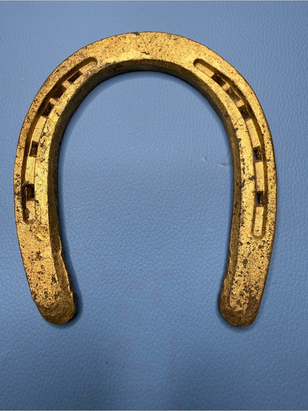 Vintage Gold Tone Metal Horseshoe Lucky Horse Decor 297.9g
